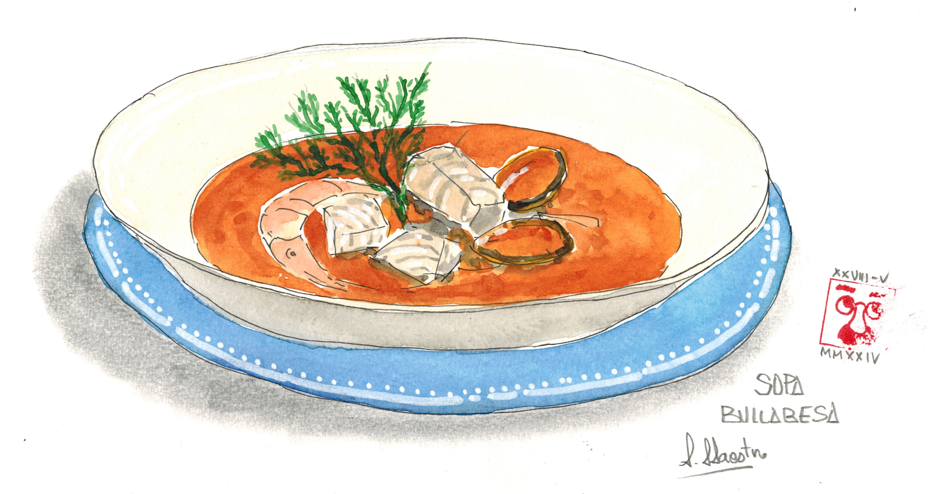 Fish soup, made with hake.